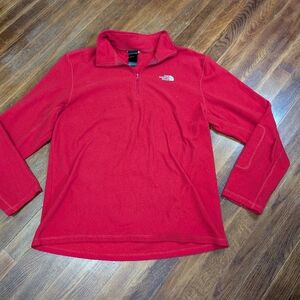 The North Face Red 1/4 Zip Pullover Large